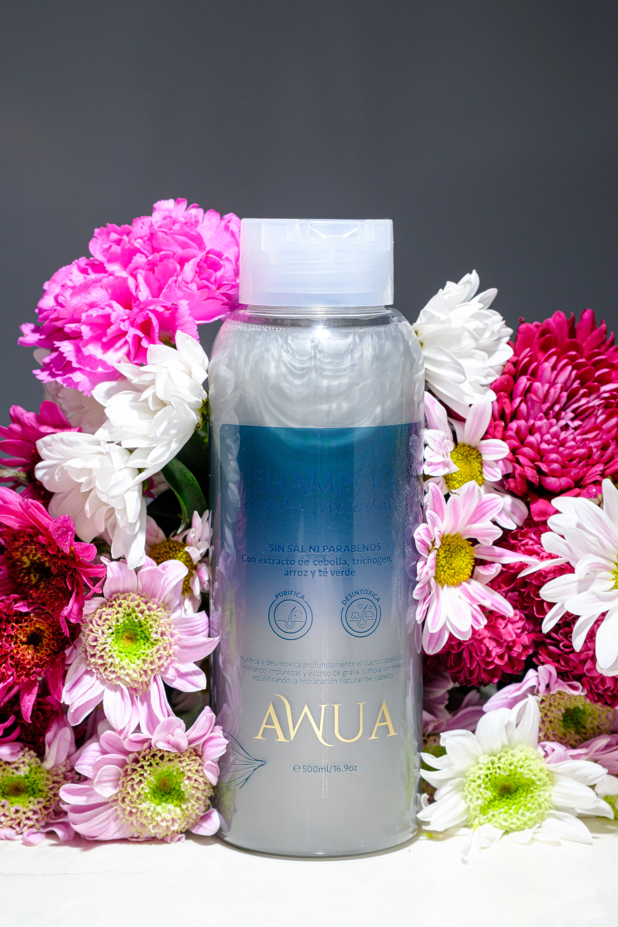 Shampoo Carbón Activado Detox Capilar AWUA 500ml