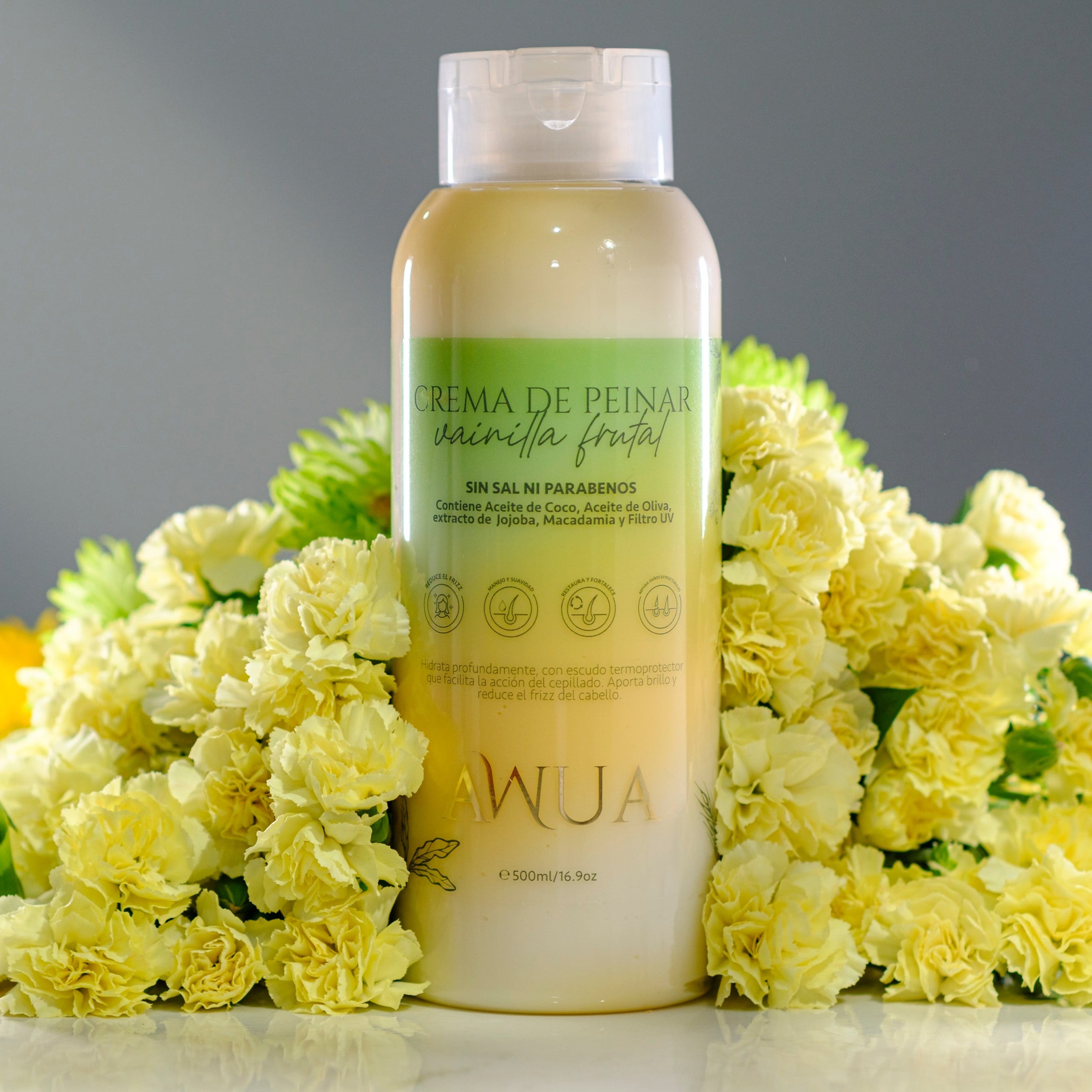 Crema de Peinar Vainilla Frutal Curly Rizos AWUA 500 ml