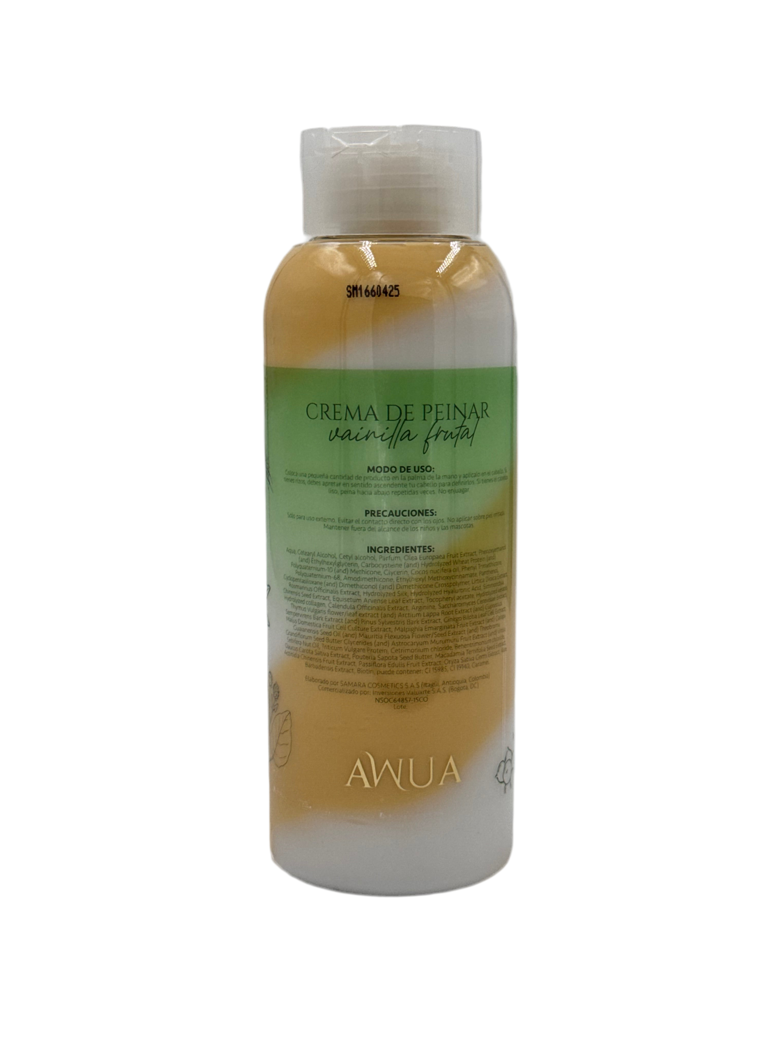 Crema de Peinar Vainilla Frutal Curly Rizos AWUA 500 ml