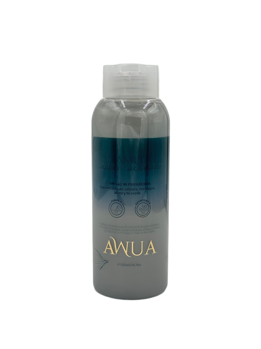 Shampoo Carbón Activado Detox Capilar AWUA 500ml